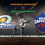 Mumbai Indians Vs Delhi Capitals Match Scorecard
