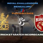 Royal Challengers Bengaluru Vs Punjab Kings Match Scorecard