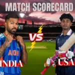 United States National Cricket Team Vs India National Cricket Team Match Scorecard