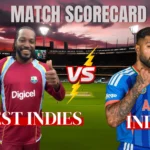 West Indies Cricket Team Vs India National Cricket Team Match Scorecard