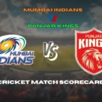 mumbai indians vs punjab kings match scorecard