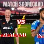 न्यू झीलंड राष्ट्रीय क्रिकेट संघ वि भारत राष्ट्रीय क्रिकेट संघ सामन्याचे स्कोअरकार्ड