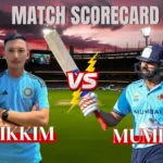 Sikkim Cricket Team vs Mumbai Cricket Team Match Scorecard