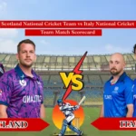 Scotland National Cricket Team vs Italy National Cricket Team Match Scorecard